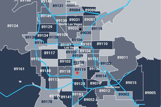Las Vegas Zip Code Map - Search Las Vegas neighborhoods and communities