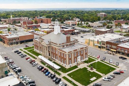 Historic streetscape in Independence, Missouri